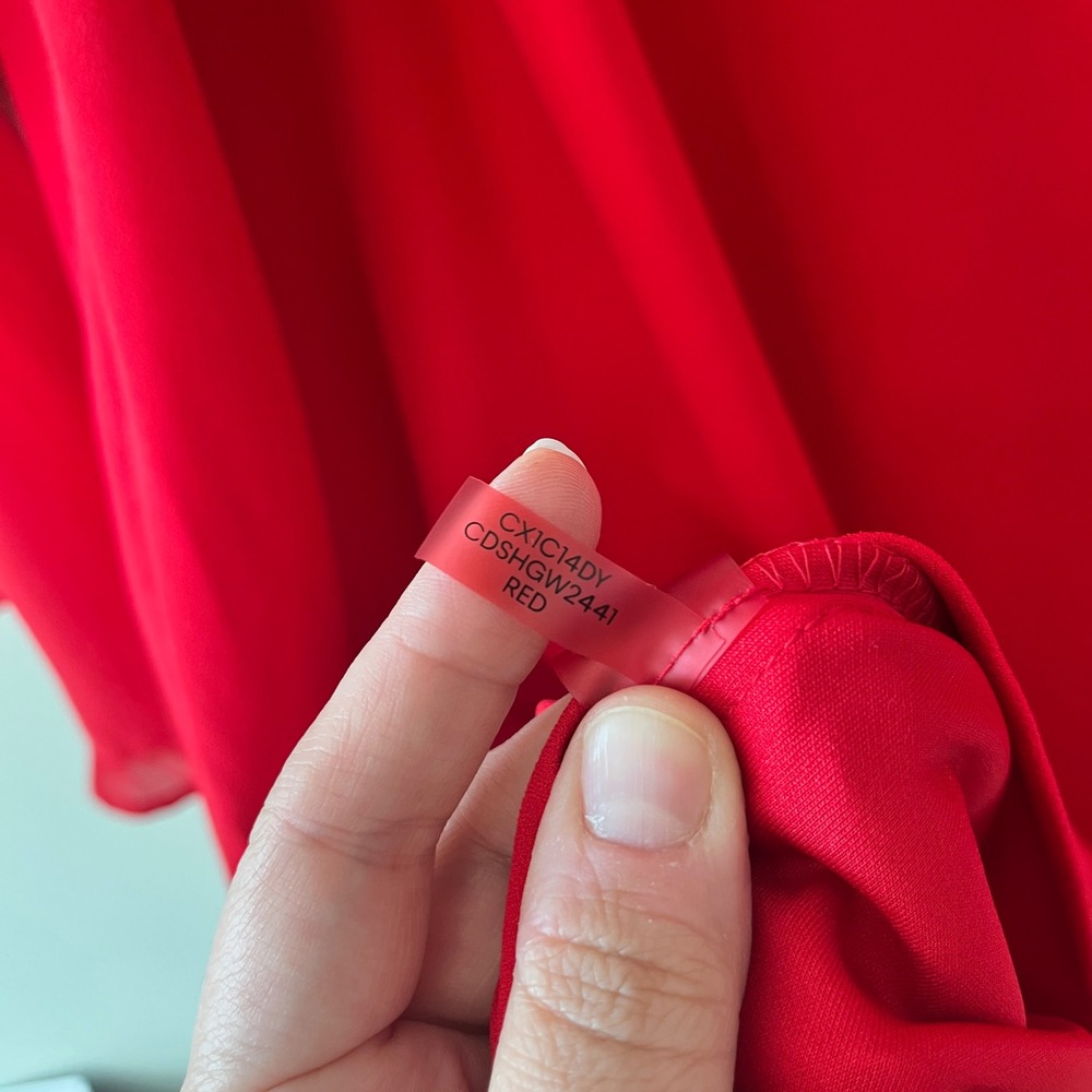 Calvin Klein Bell Sleeve Sheath Dress Red 22W Decorative Button Cuffs - Picture 9 of 11
